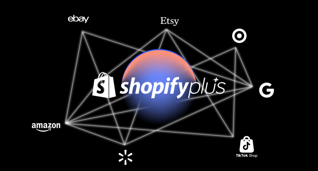 Omnichannel graphic with Shopify Plus in the center