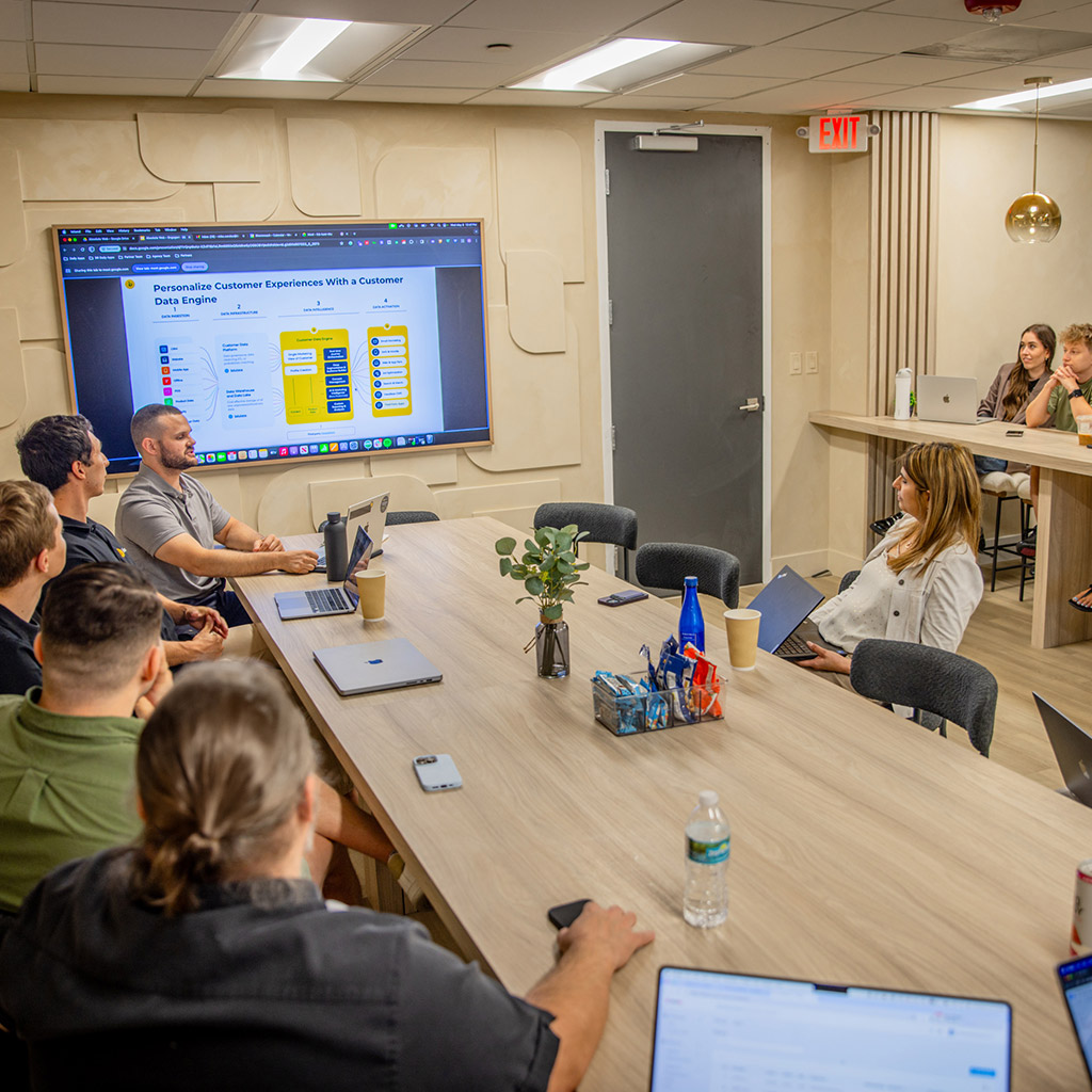 Team in meeting room