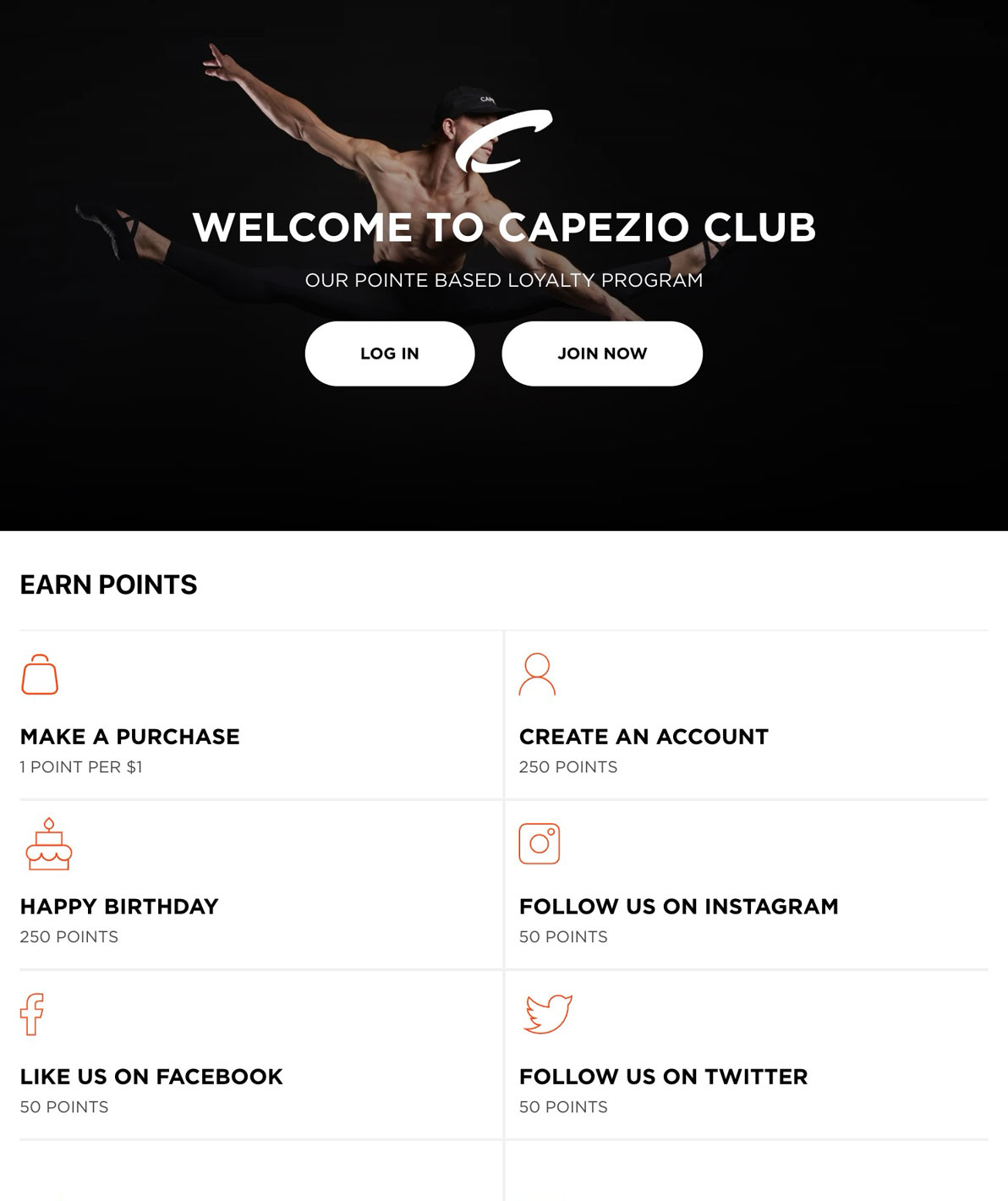 Capezio's loyalty program