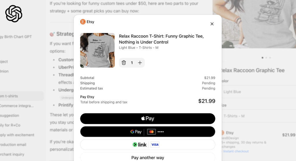 ChatGPT Shopify Etsy Integration Screenshot