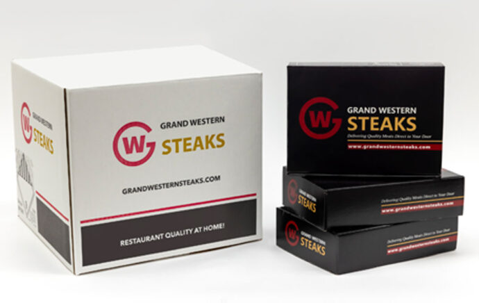 Grand Western Steaks boxes