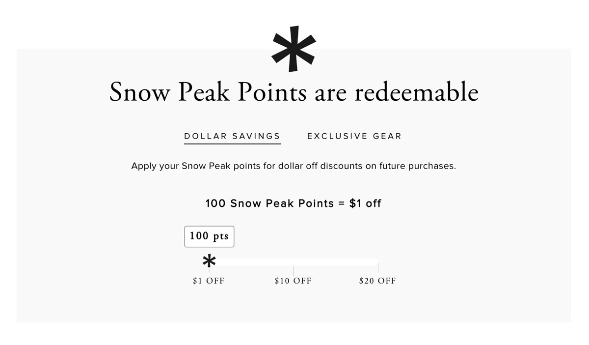 Snow Peak loyalty program