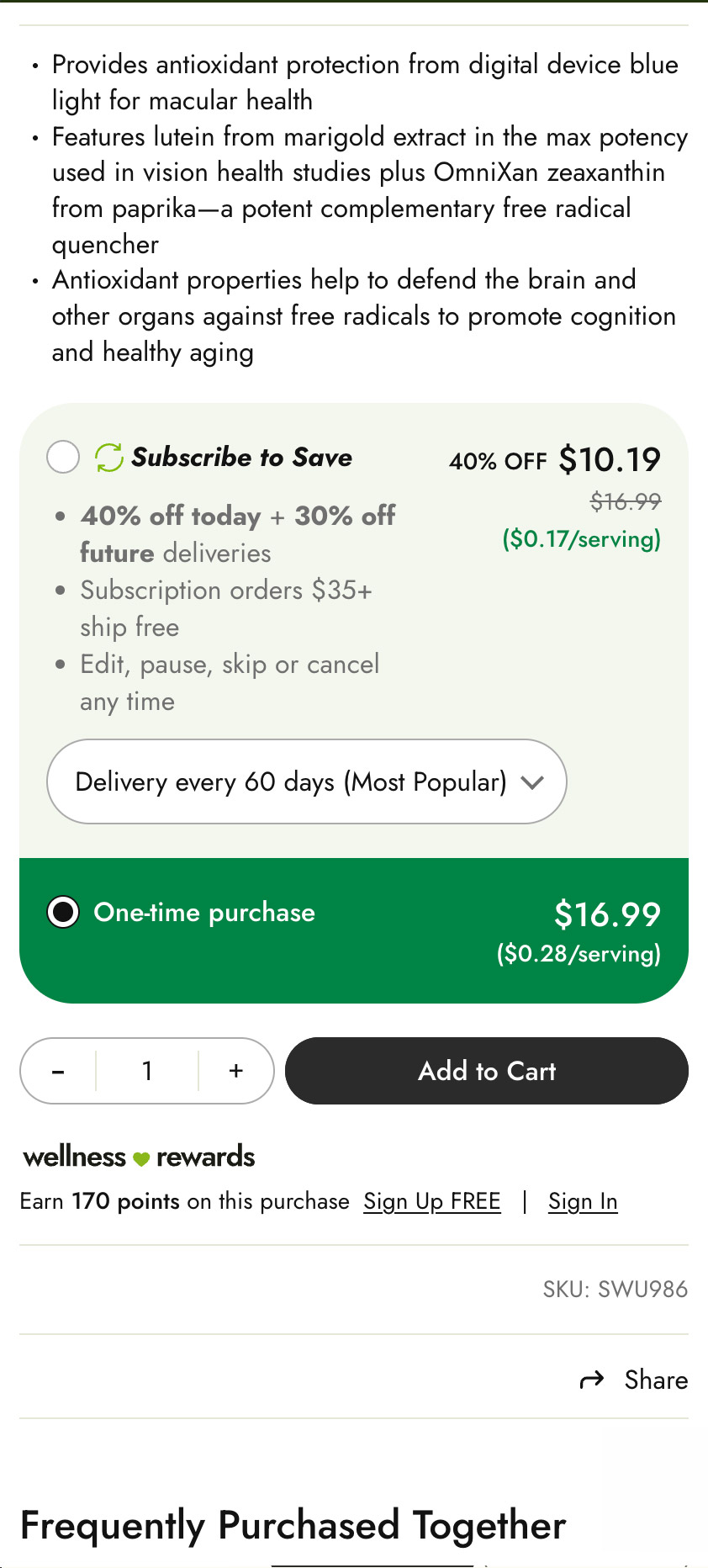 Mobile Product Page