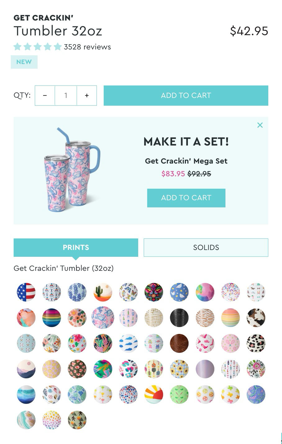 Product page screenshot